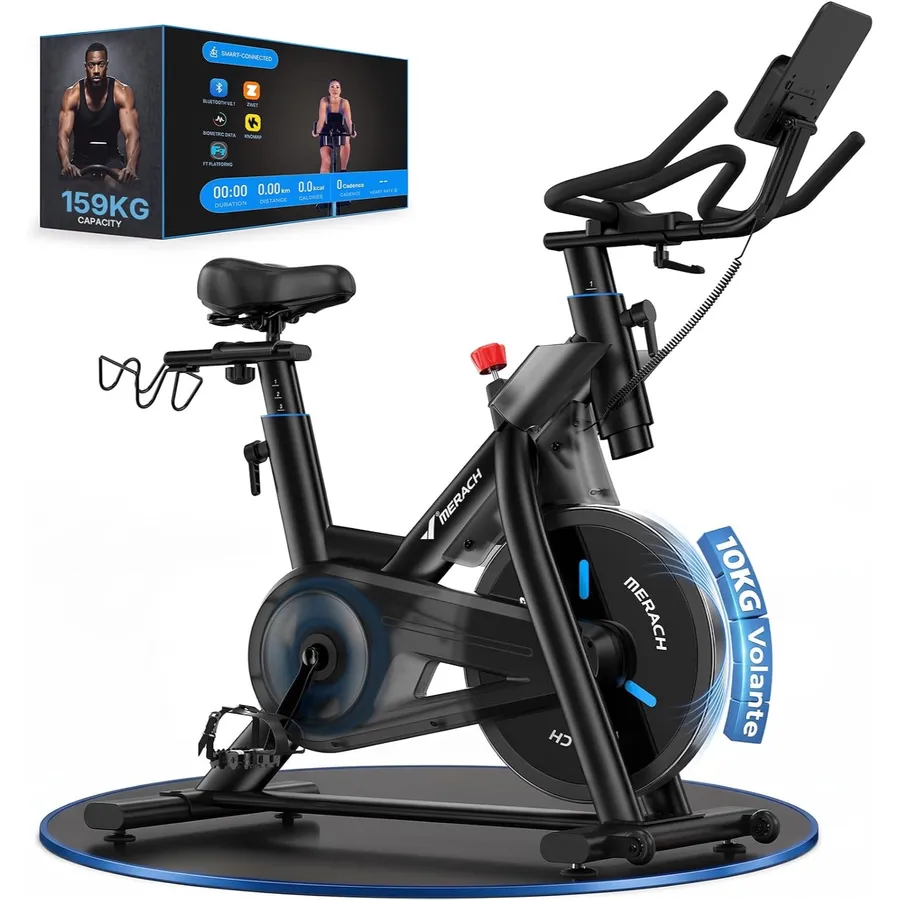 MERACH MR-S29 - Bicicleta estática con volante de 10 kg