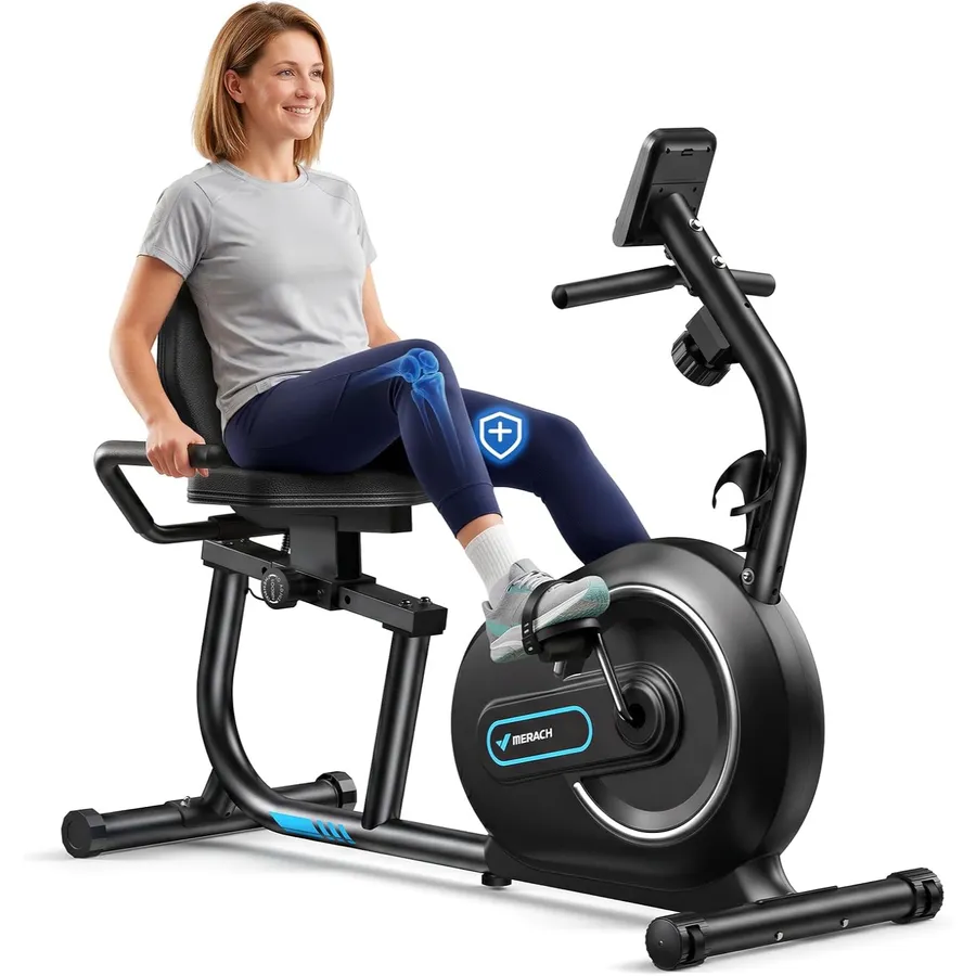 MERACH S08 - Bicicleta reclinada magnética de 8 niveles