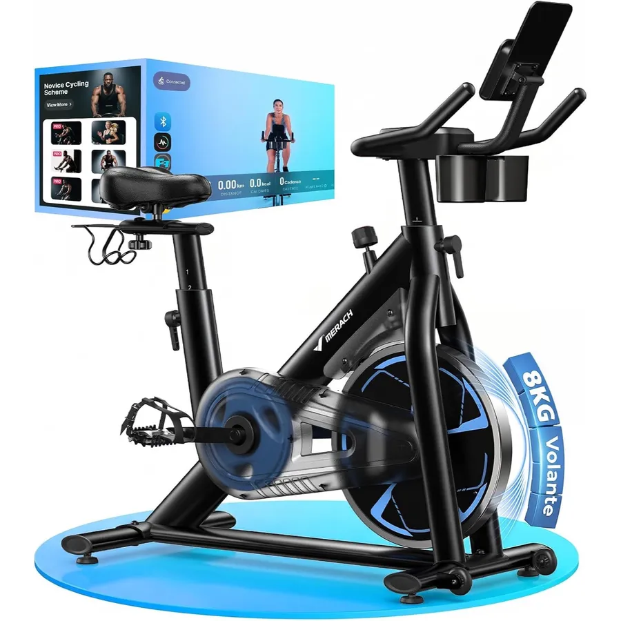 MERACH MR-S36 - Bicicleta estática con volante de 8 kg