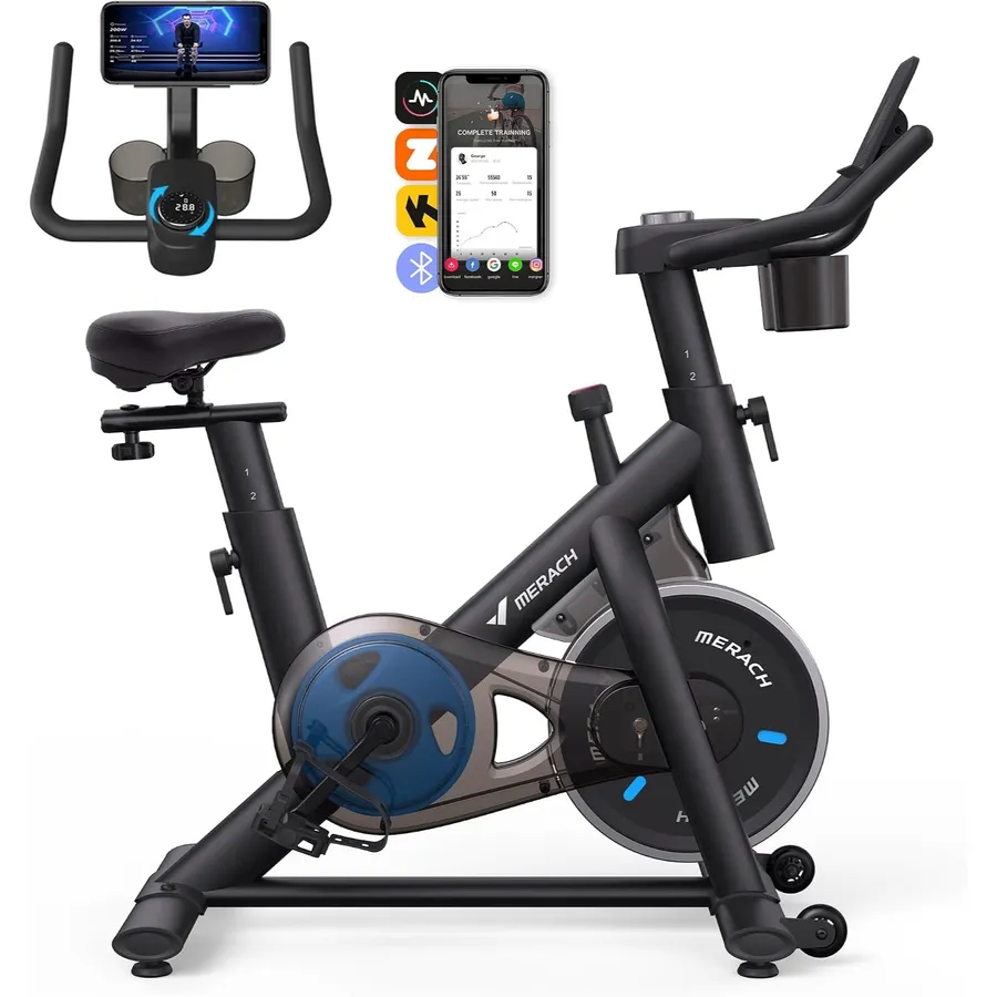 MERACH MR-S26B1 - Bicicleta estática silenciosa de resistencia continua